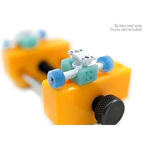 Teak Tuning Fingerboard Complete Builder Vise Tool - for Easy Truck Mounting & Tuning Adjustments - Zen Yellow Colorway