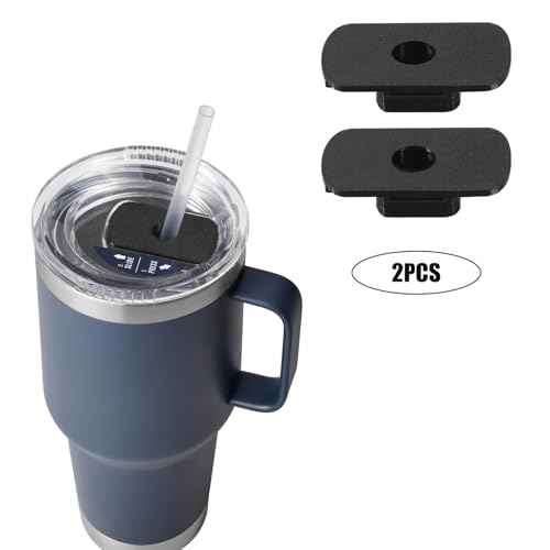 Replacement Straw Lid Attachment Compatible With Yeti Tumber Magslider/Stronghold Lid,2 Pack Straw Parts Cover for Bottle 20/30 Oz Tumbler (Black)