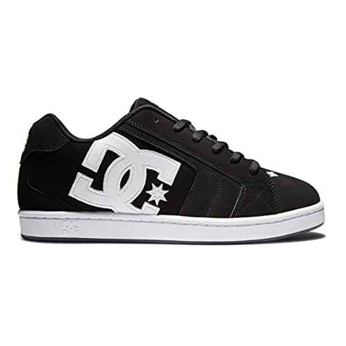 DC Men's Net Skate Casual Shoe, Black/Black/White, 17