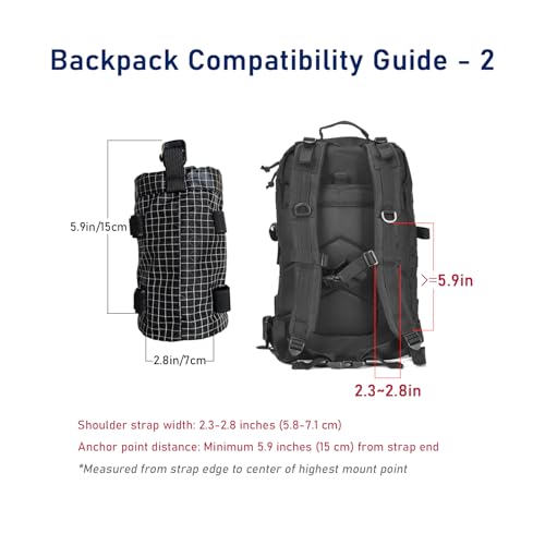 Ultralight Water Bottle Holder for Backpack Straps - Fits 8-24oz Bottles | Hands-Free Hydration Pouch for Hiking, Running & Outdoor Activities