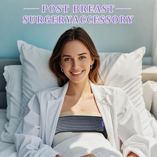 Breast Implant Stabilizer Band £¬Post Surgery Breast Band Chest Compression Wrap For Women £¬Breast Support Bandage £¬Breast Augmentation Band Bra Breast Reduction Recovery Supplies For Healing One Size Fits All (Black)