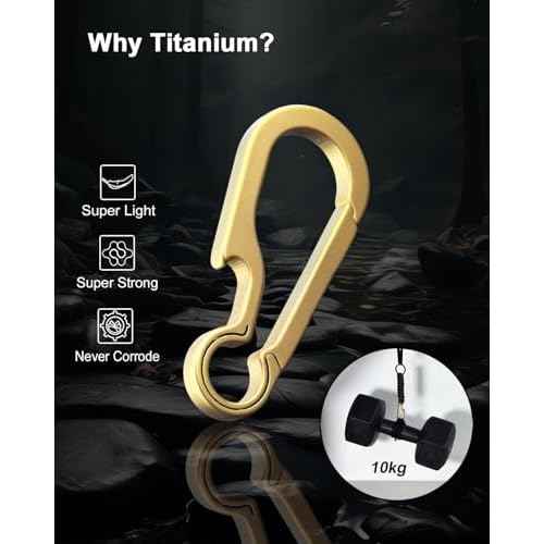 Titanium Carabiner Keychain Clip Small Carabiner Clips Heavy Duty Key Holder Anti-Lost Quick Release Key Chain for Keys Bottle Opener Keychain