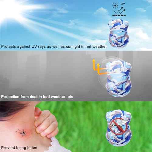8 Pack Neck Gaiter Balaclava Gator Bandana Face Mask Cooling UV Protection Face Cover Neck Scarf for Men Women