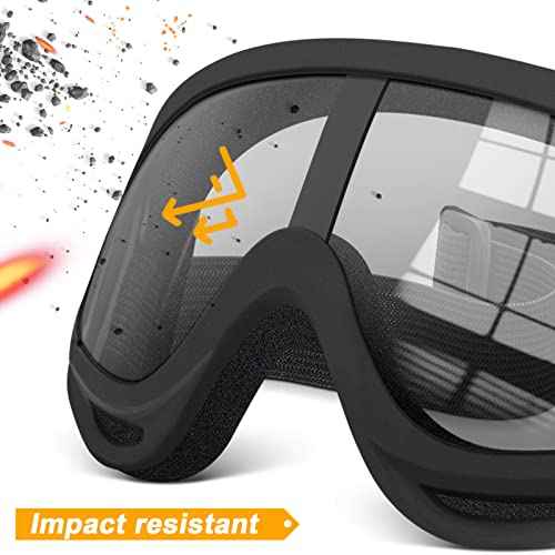 OXG 2 Pairs Motorcycle Goggles Fit Helmet, ATV Ski Goggles Anti-UV Dustproof Windproof Dirt Bike Goggles for Youth Men Women