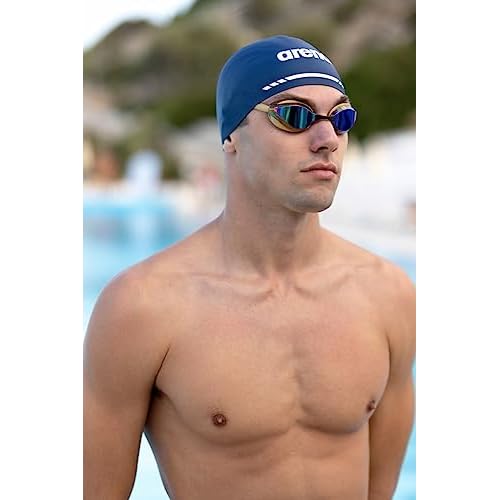 ARENA Unisex Python Racing Swim Goggles for Men and Women Anti-Fog No Leak Max Comfort Dual Strap, Mirror/Non-Mirror Lens