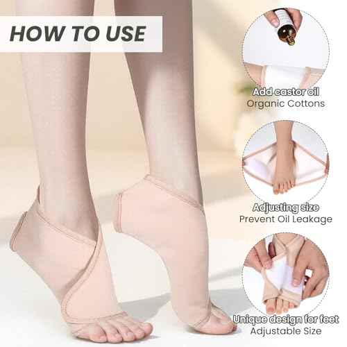 2Pcs Castor Oil Pack Wrap for Ankle Adjustable Reusable Feet Brace Anti Oil Leak Organic Breathable Acrylic Flannel Castor Compress for Women Ankle Support Plantar Fasciitis Pain Relief