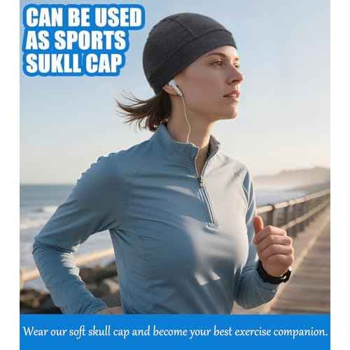 3 Pieces Cotton Skull Caps for Men Women Beanie Chemo Headwear Riding Helmet Liner Running Sleeping Hats