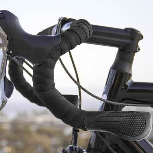 Bike Grips 2PCS 90mm Length Bike Handlebar Grips Short Mini Bicycle Handlebar Grips Two-Color Rubber Ergonomic Design