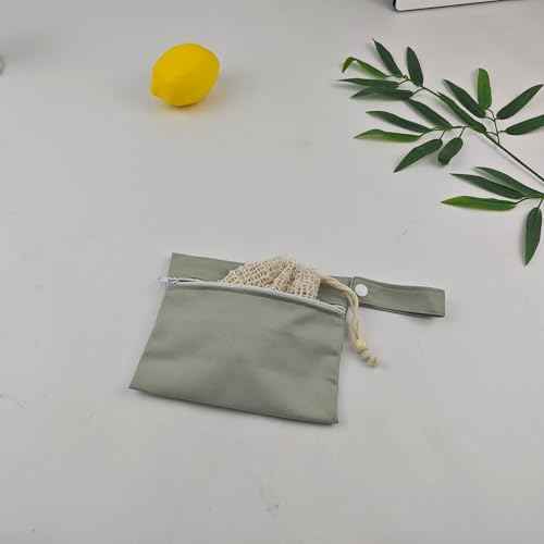 2Set Travel Soap Bar Case - 2 Soap Bags & 2 Foaming Nets,Waterproof & Leakproof Bag With Natural Cotton-Linen Soap Foaming Net,Portable Quick-Dry Waterproof Bag for Travel & Camping
