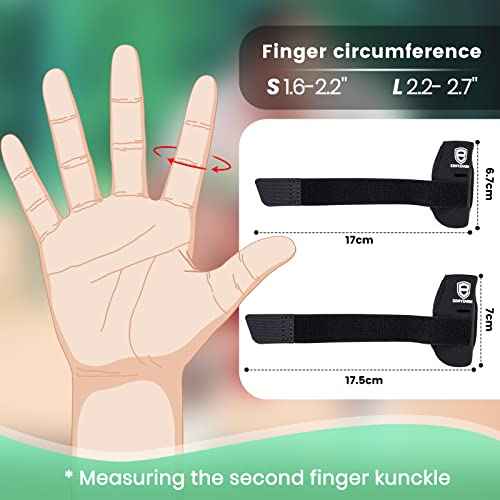 2 Pack Finger Sleeves Protectors, Finger Buddy Bands Adjustable Trigger Finger Brace Splint Support for Sport Basketball Volleyball Tennis Baseball