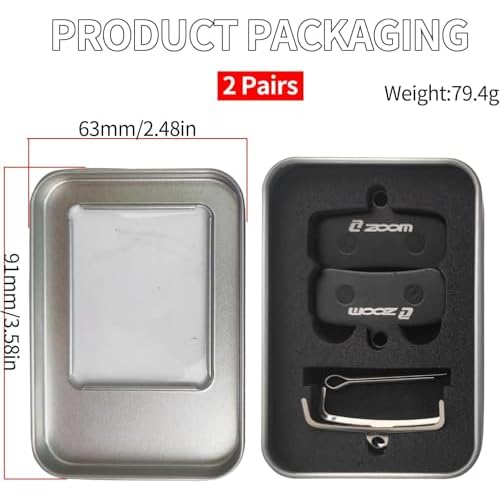 AKANTOR Two Pairs 4-Piston Brake Pads Four-Piston Oil Semi Metal Bicycle Brake Pads for Zoom HB876 Shimano D02S XT M9020 M8020 Saint M640 M800 M810 M820 M520 M420 876 Disc Brake