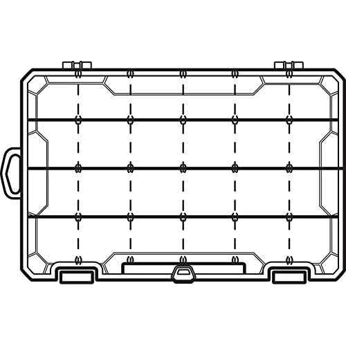 Flambeau Outdoors 4007 Tuff Tainer Fishing Tackle Box with Zerust Anti-Rust Dividers - Includes 12 Dividers, 24 Compartments, Clear Fishing Lure Organizer