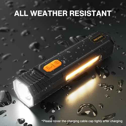 RECHOO Rechargeable Flashlight High Lumens, Portable Flashlight for Emergencies with COB Side Light & 6 Modes, Multi-Functional LED Flashlight for Outdoor, Home, Camping (Battery Included)