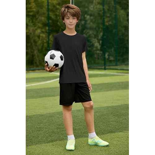 Youth Boys UPF 50+ Mesh Athletic Quick Dry Fit T-Shirts Rash Guard Short Sleeve Swim Tee Shirt for Teens