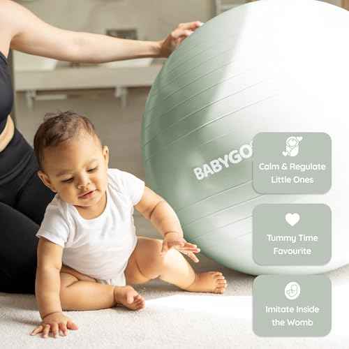 BABYGO Birthing Ball - Pregnancy Yoga Labor & Exercise Ball & Book Set Trimester Targeting, Maternity Physio, Birth & Recovery Plan Included Anti Burst Eco Friendly