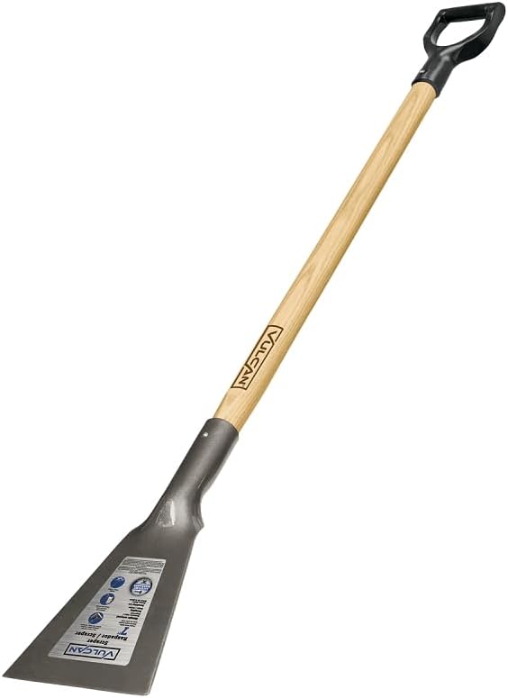 Edward Tools Vulcan Heavy Duty 7 in. Forged Steel Scraper - Hardwood Handle - Best Tool for Clearing Ice from Sidewalks, Driveways, and Roads - Multi-Purpose Can Be Used Year Round (D-Grip)