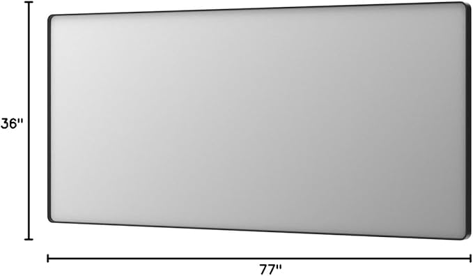 LOAAO 77X36 Inch Black Metal Framed Bathroom Mirror
