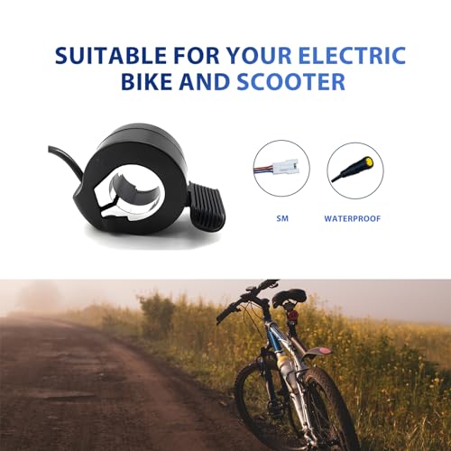 BAFANG Ebike 130X Thumb Throttle 24V 36V 48V 60V 72V Waterproof/SM Connector,E Bike Speed Control Accessories for Electric Bicycle Conversion Kit E-Bike Accessories