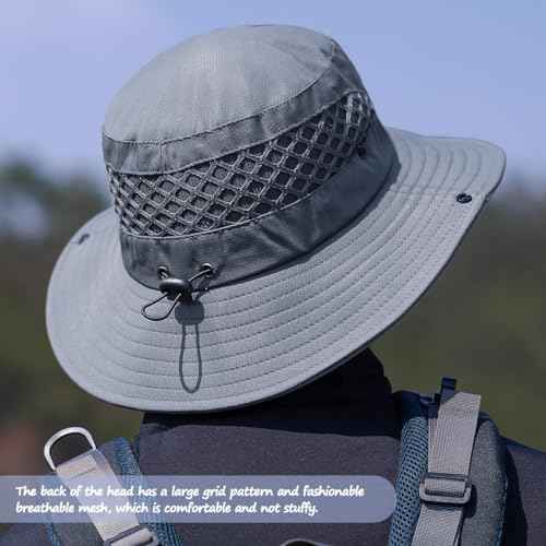Fishing Hat, UPF50+ Wide Brim Sun Hat for Men Women, UV Protection Hiking Beach Bucket Hats Summer Safari Hat