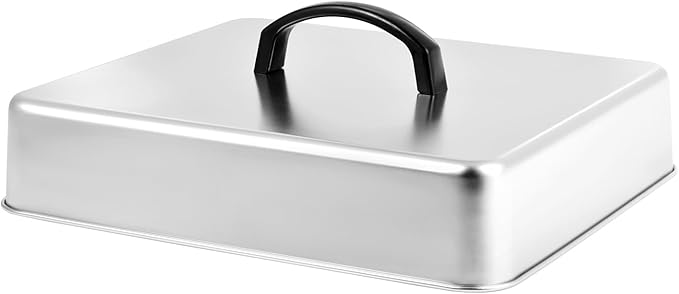 Rectangular Basting Cover, Stainless Steel Grill Cover Lid for Outdoor Cooking, 13"(L) x 11.2"(W) x 2.5"(H), Cheese Melting Dome, Keeps Cooked Food Warm, 1 Pack