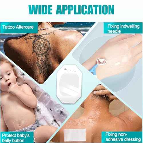 Transparent Film Dressing 100 Packs 2.37" x 2.75" Waterproof Clear Bandages for Tattoo Aftercare Bandage,Scar Therapy,Wound Care