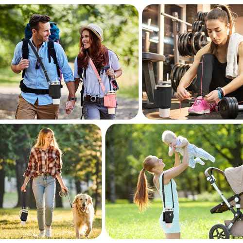All Day Quencher Carry All for Stanley 40/30 oz Tumbler, Crossbody Bag with Phone Holder & Strap, Water Bottle Carrier Bag