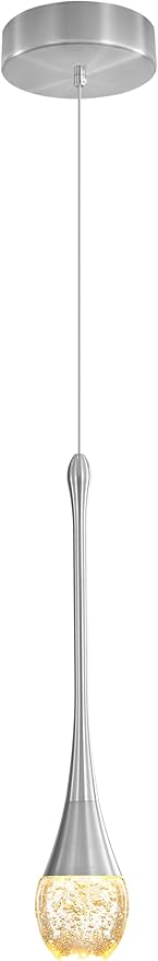 Single Head Silver Bubble Crystal Chandelier Beside Pendant Light Kitchen Island Dining Foyer Entrance Chandeliers Modern LED Dimmable 3000-6000k…