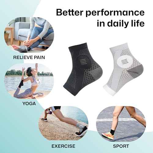 3 Pairs Neuropathy Socks for Women & Men, Toeless Plantar Fasciitis Socks for Achilles Tendonitis Relief, Arch Support, Foot Pain Relief, Compression Ankle Socks for Swelling