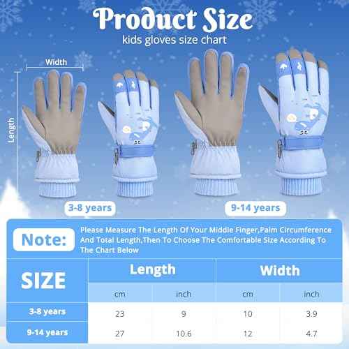 Children Ski Gloves Kids Waterproof Winter Outdoor Snowboard Warm Gloves for Boys Girls