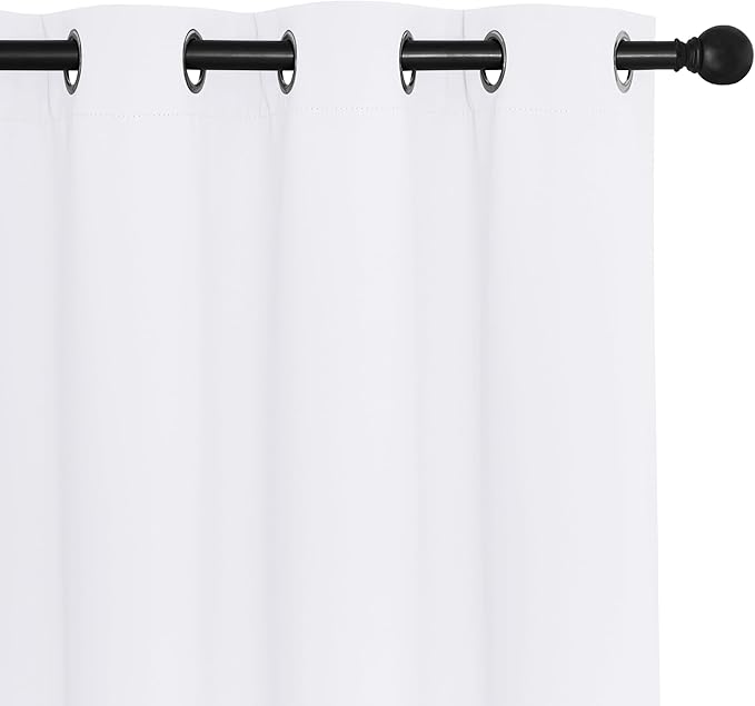 NICETOWN White Blackout Curtains 72 inches Long, Grommet Privacy Window