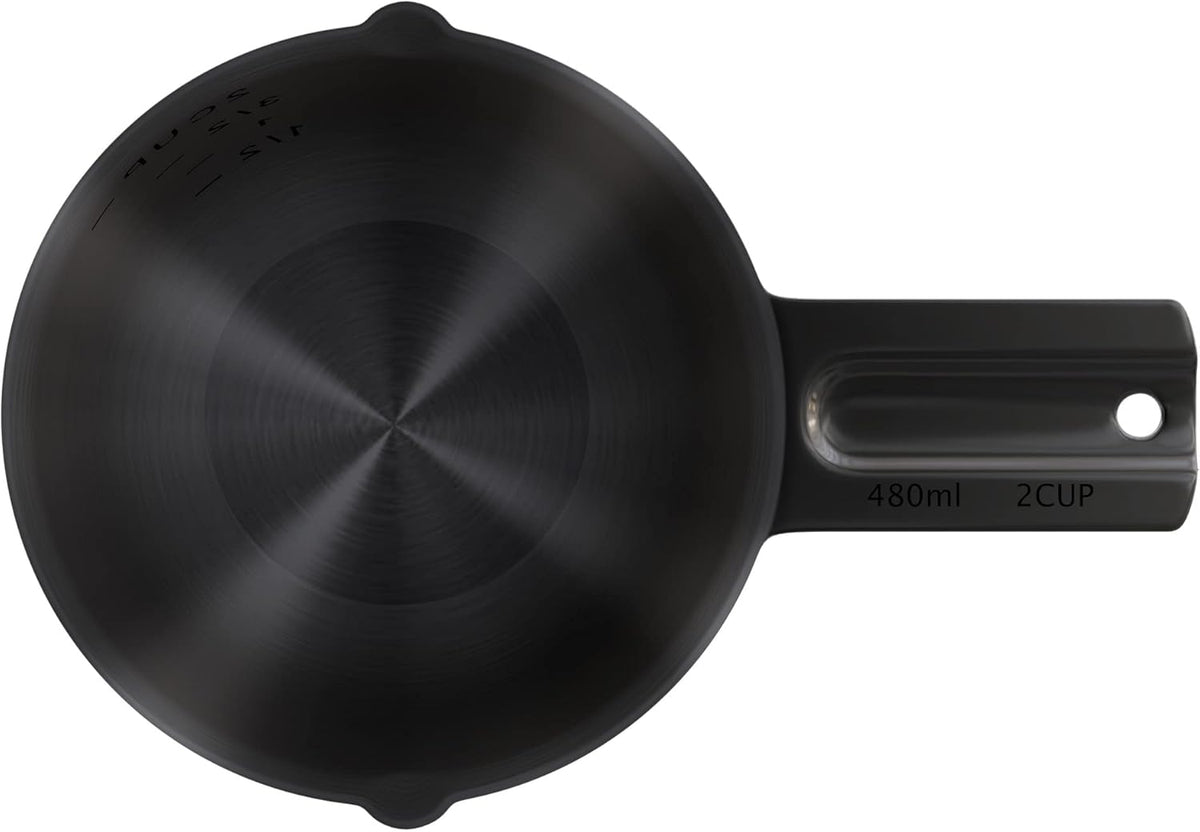 Color Up 2 Cup Measuring Cup, 480ml Black Stainless Steel Metal Measuring Scoop, Easy-Pour Spouts, Engraved Markings, for Dry & Liquid Ingredients