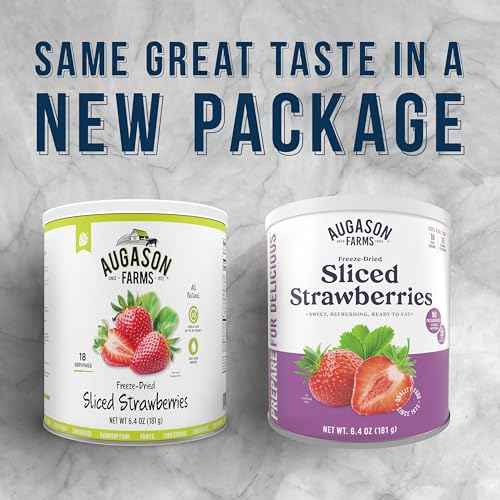Augason Farms Freeze Dried Sliced Strawberries Can - Gluten Free Snack for Baking, Smoothies, and Emergency Storage - Healthy Individual Fruit Snacks ? 6.5 Ounces (18 Servings)