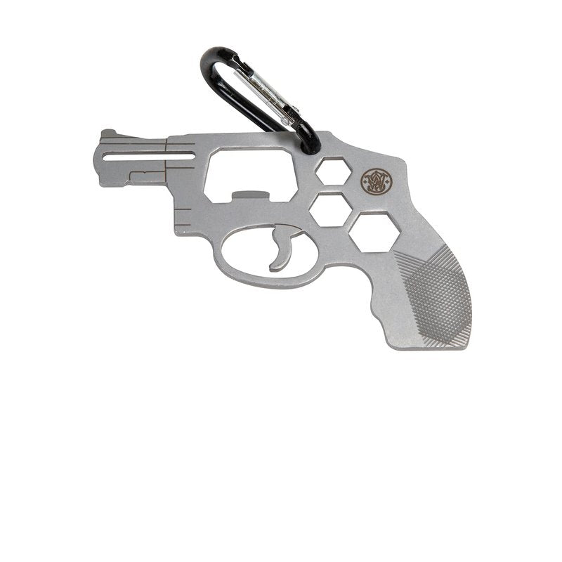 S&W Revolver Novelty Multi-Tool Carabiner with Durable, Compact Stainless Steel Construction for Tactical, Gunsmithing and EDC