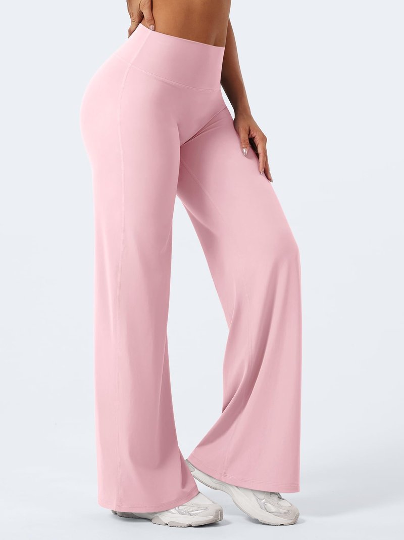 YEOREO Workout Leggings Womens No Front Seam Straight Leggings 31.5" High Waist Buttery Eddiy Gym Yoga Pants Light Pink XL