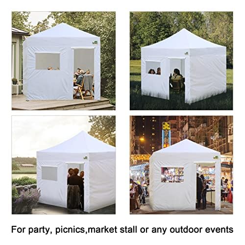 Eurmax USA Full Zippered Walls for 10 x 10 Easy Pop Up Canopy Tent,Enclosure Sidewall Kit with Roller Up Mesh Window and Door 4 Walls ONLY,NOT Including Frame and Top(Blue)