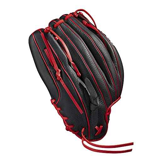 Wilson 2022 A700 12" Outfield Baseball Glove - Black/Red, Left Hand Throw