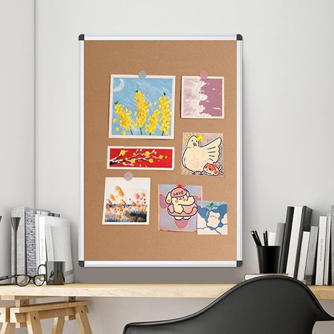 VIZ-PRO Cork Notice Board, 48 X 36 Inches
