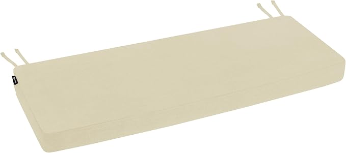 Favoyard Outdoor Bench Cushion 48 x 16 Inch Rainproof Patio Furniture Cushions 3-Year Color Fastness Garden Settee Porch Pads with Ties, Beige