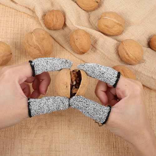 60 Pcs Breathable Cut Resistant Finger Cots Reusable Durable Non Slip Finger Thumb Protector Fingertip Covers Cut Resistant Fingertip Protectors for Kitchen Food Cutting Sculpture Work Supplies