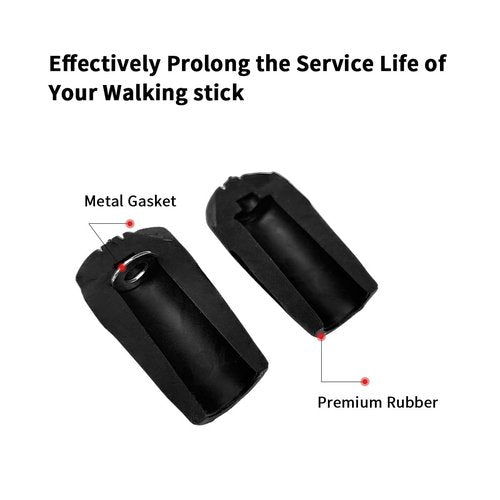 8Pcs Trekking Pole Tips Replacement Protectors,Rubber Tips for Hiking Poles Hiking Accessories Collapsible Walking Stick Tips,Fits Most Walking Poles(11mm Hole Diameter) (Walking Stick Tips)