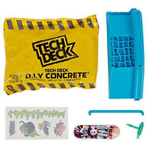 TECH DECK DIY Concrete Reusable Modeling Playset with Exclusive Enjoi Fingerboard, Rail, Molds, Skatepark Kit, Kids Toy for Boys and Girls Ages 6 and up