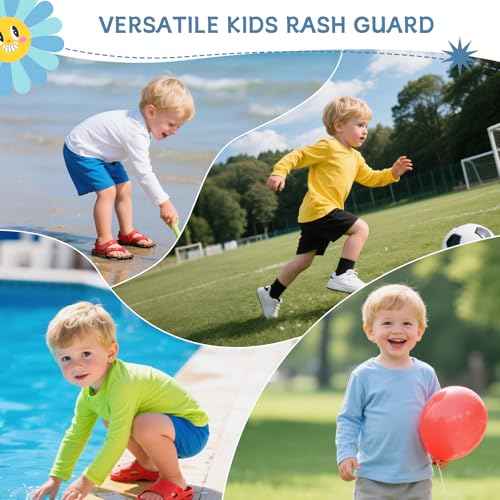 American Trends Kids Rash Guard: UPF 50+ Sun Protection Rashguard for Outdoor Athletic - Long Sleeve Sun Shirts 2-9T