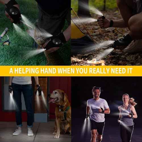LED Flashlight Gloves, Cool Gadgets Christmas Stocking Stuffers Unique Birthday Gifts for Dad Boyfriend Husband Him, Light Gloves Tool for Camping Fishing Car Repairing Hiking