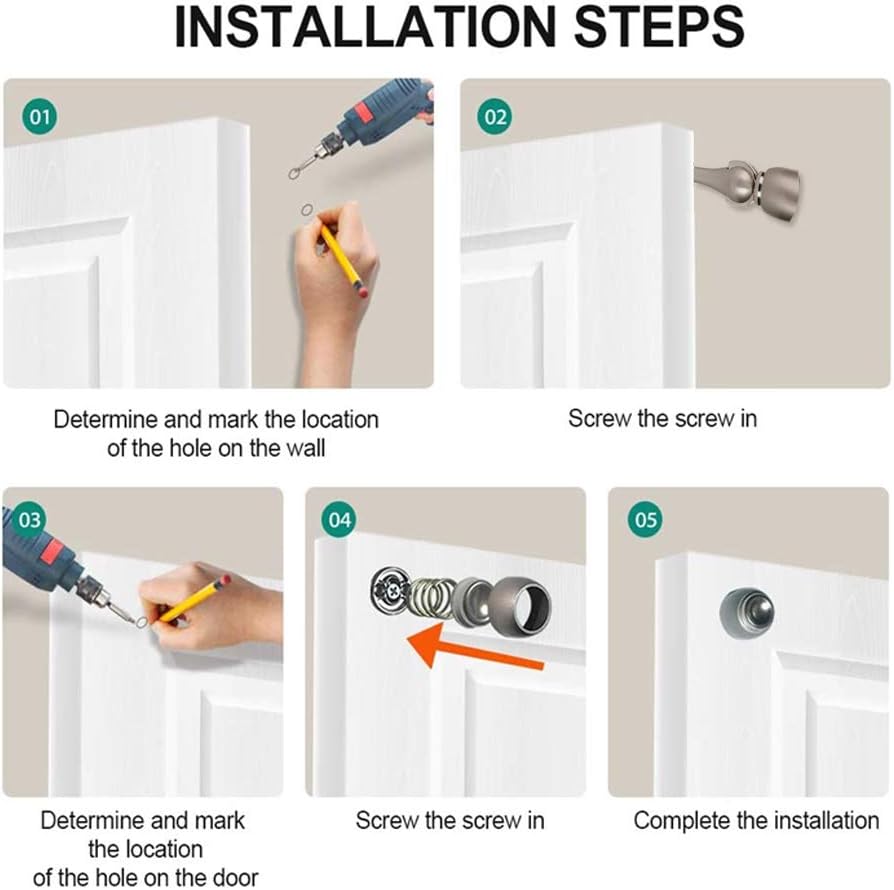 Magnetic Door Stop, Magnetic Door Catch, Door Holder, Door Stops, Wall Mounted, Floor Mounted, Door Banging Prevention (Black, Small x 2pack)