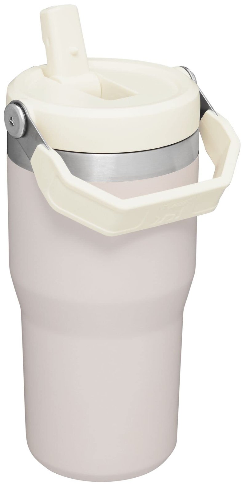 Stanley IceFlow Flip Straw Tumbler with Handle 20 oz | Twist On Lid and Flip Up Straw | Leak Resistant Water Bottle | Insulated Stainless Steel |BPA-Free | Rose Quartz 1.0