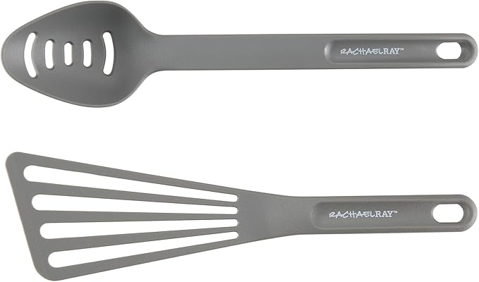Rachael Ray - 16802 Rachael Ray Cucina Nonstick Cookware Pots and Pans Set, 12 Piece, Sea Salt Gray