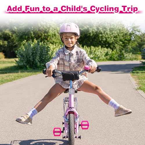 Bike Pedals 1/2 inch Non-Slip Plastic Pedal with Reflective Strips Waterproof Flat Pedal for Kids Bike BMX Bike