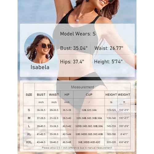 AI'MAGE Bikini Set for Women 2 Piece High Waisted Tummy Control Swimsuits for Women Scoop Neck Women's Bathing Suit 2025