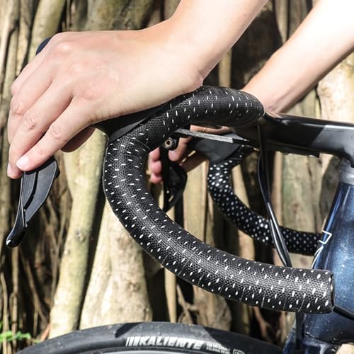 Bike Handlebar Tape, EVA Bike Bar Tape Road Bike, High Stain Resistance Bicycle Handlebars Tape, Extra Thick Soft & Non-Slip Comfortable Bike Grip Tape for Handlebars(Set of 2, Black)
