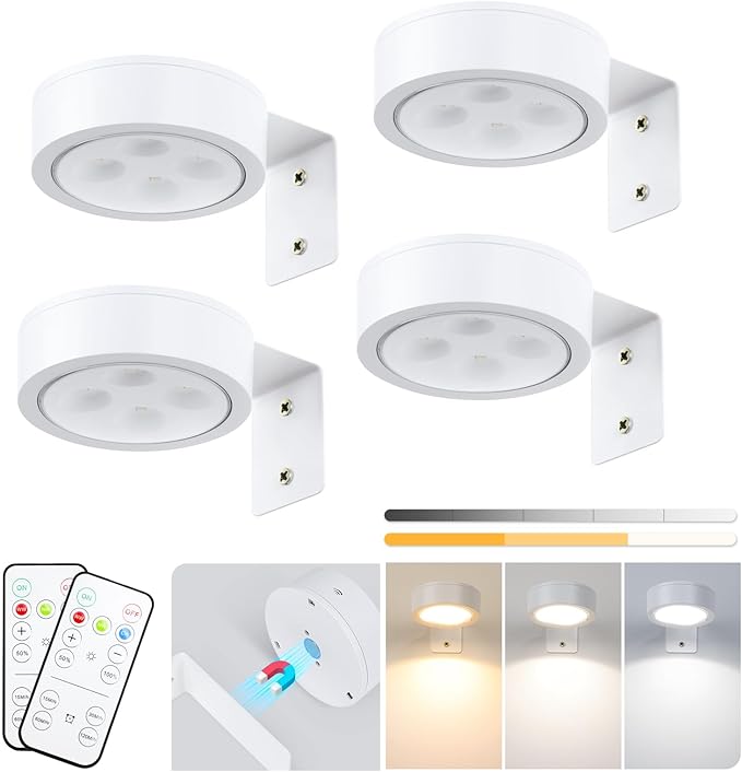 4-Pack Battery Picture Lights, Remote Painting Light